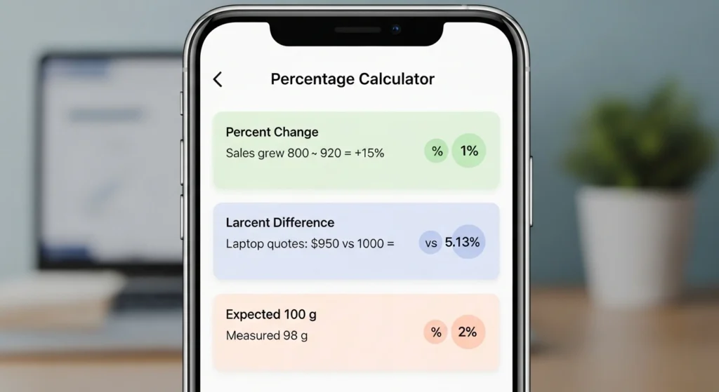 Percentage Calculator 3 Percent change vs percent difference vs percent error